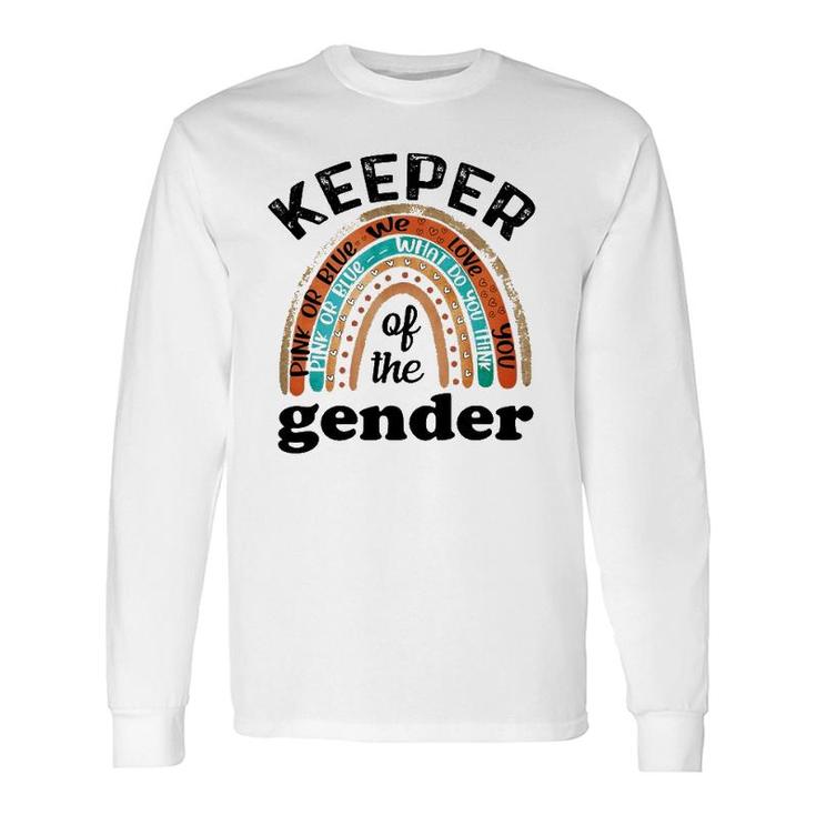 Keeper Of The Gender Rainbow Gender Reveal Baby Shower Long Sleeve T-Shirt T-Shirt