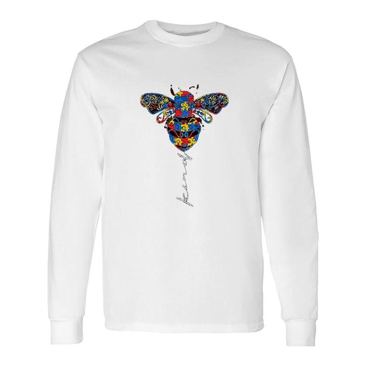Be Kind Awareness Love Puzzle Piece Bee Kind Long Sleeve T-Shirt T-Shirt