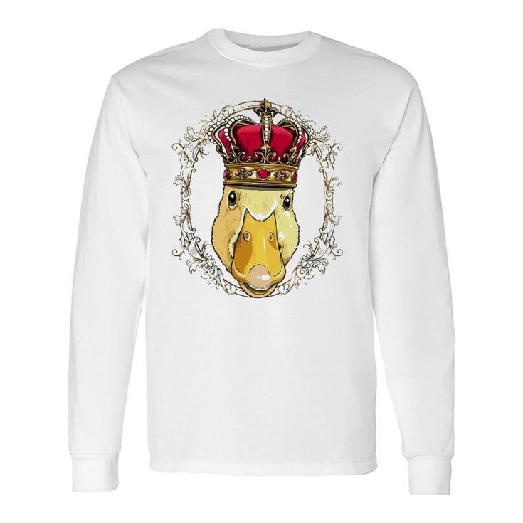 King Duck Wearing Crown Queen Duck Animal Long Sleeve T-Shirt T-Shirt
