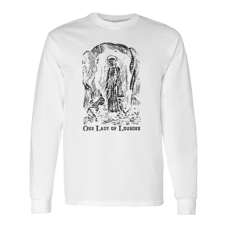 Our Lady Of Lourdes Bernadette Catholic Vintage Distressed D Long Sleeve T-Shirt T-Shirt