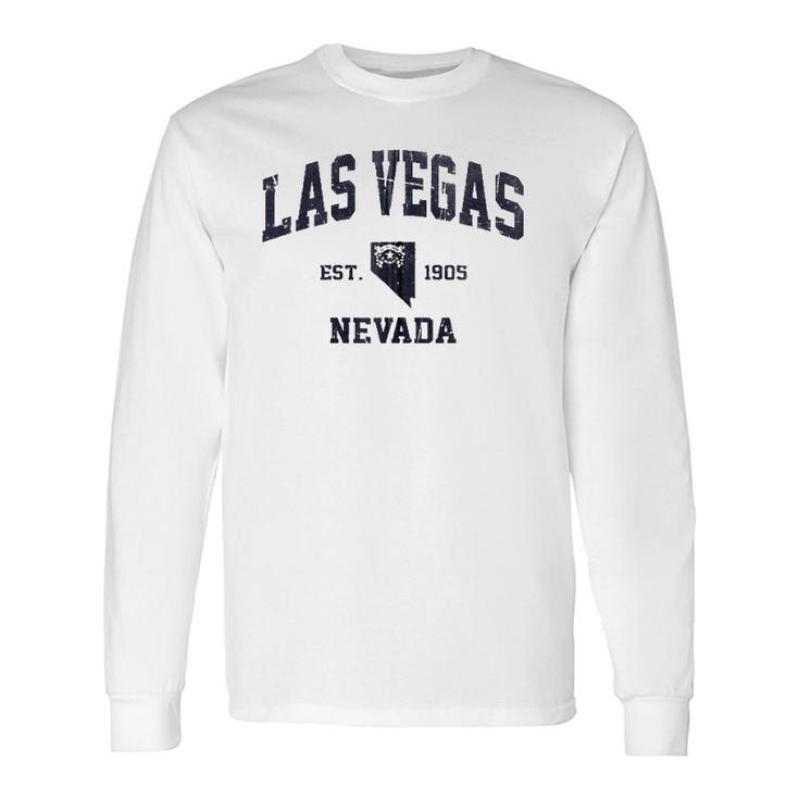 Las Vegas Nevada Nv Usa Vintage State Athletic Style Zip Long Sleeve T-Shirt T-Shirt