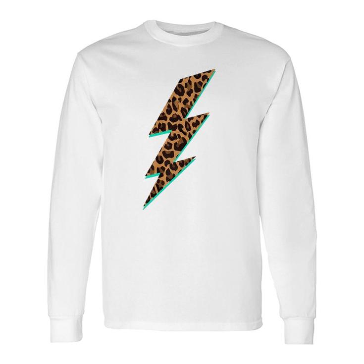 Leopard Print Lightning Bolt Graphic Long Sleeve T-Shirt