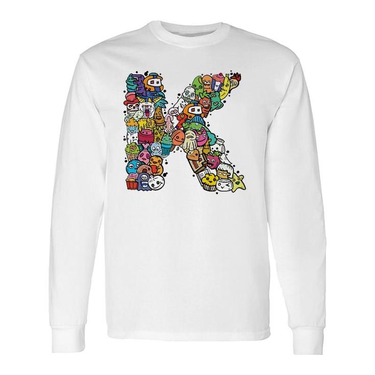 Letter K Alphabet K Name Initial Monogrammed S Long Sleeve T-Shirt T-Shirt