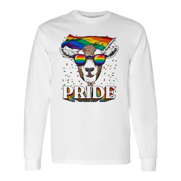Lgbt Goat Gay Pride Lgbtq Rainbow Flag Sunglasses Long Sleeve T-Shirt T-Shirt