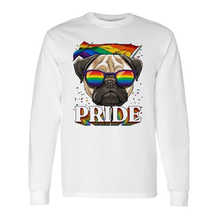 Lgbt Pug Gay Pride Lgbtq Rainbow Flag Sunglasses Long Sleeve T-Shirt T-Shirt