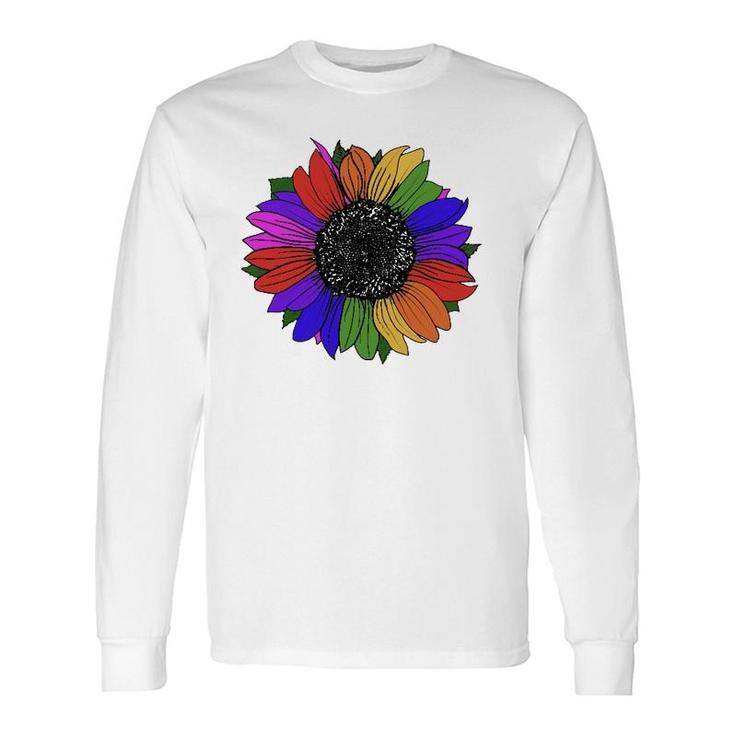 Lgbtq And Ally Rainbow Pride Sunflower Long Sleeve T-Shirt T-Shirt