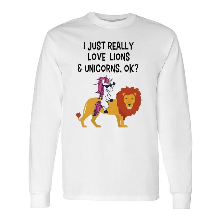Lion Unicorn Lion Lover Unicorn Lover Long Sleeve T-Shirt T-Shirt