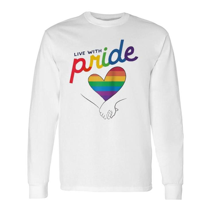 Live With Pride Love Rainbow Lgtbq Raglan Baseball Tee Long Sleeve T-Shirt T-Shirt