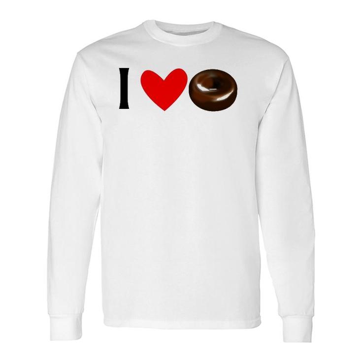 I Love Chocolate Donuts Long Sleeve T-Shirt