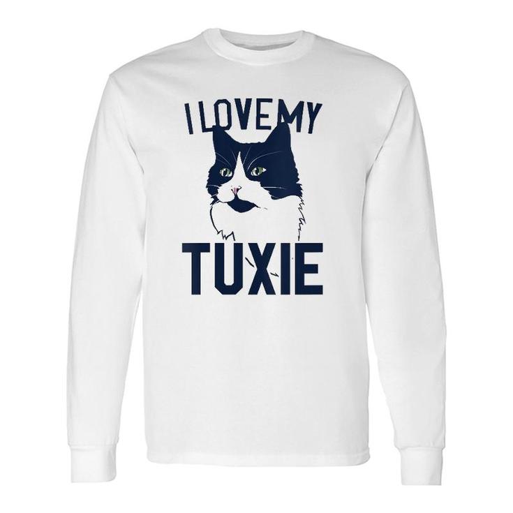 I Love My Tuxie Tuxedo Cat Art V Neck Long Sleeve T-Shirt T-Shirt