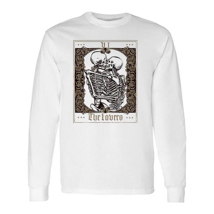 The Lovers Vintage Tarot Card Skeleton Long Sleeve T-Shirt T-Shirt
