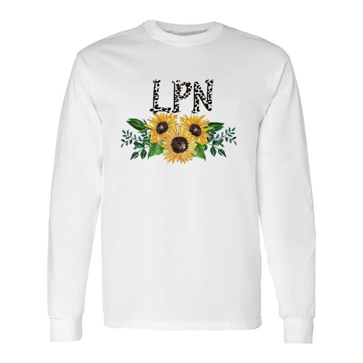 Lpn Leopard Text Sunflower Licensed Practical Nurse Long Sleeve T-Shirt T-Shirt
