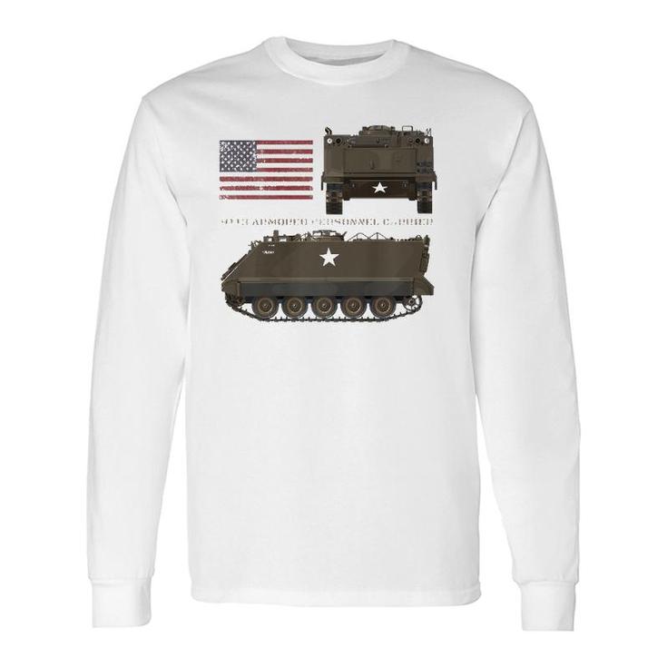M113 Armored Personnel Carrier Patriotic Army American Flag Long Sleeve T-Shirt T-Shirt