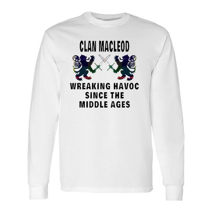 Macleod Scottish Tartan Scotland Clan Name Long Sleeve T-Shirt