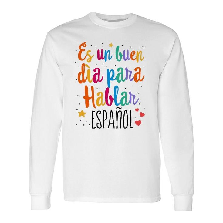 Maestra Cute Rainbow Regalos Para Bilingual Spanish Teacher Long Sleeve T-Shirt T-Shirt