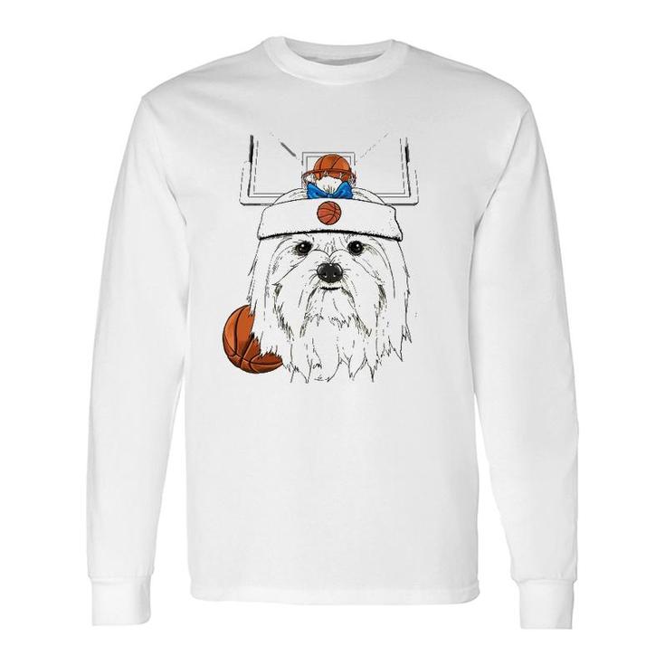 Maltese Basketball Dog Lovers Basketball Player Long Sleeve T-Shirt T-Shirt