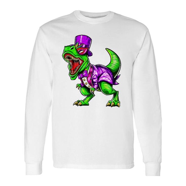 Mardi Gras Dinosaur Trex Dinorex Long Sleeve T-Shirt T-Shirt