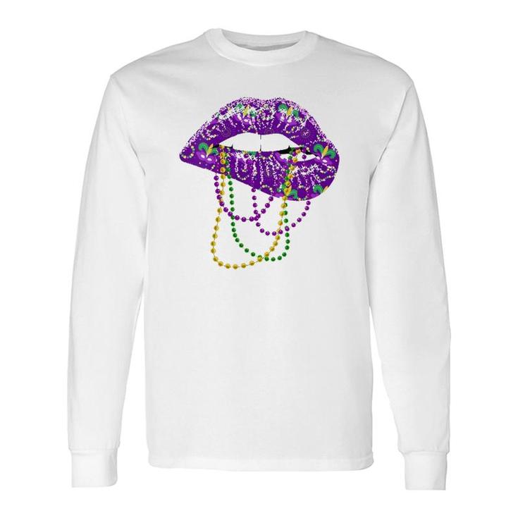 Mardi Gras For Lips Queen Carnival Costume Long Sleeve T-Shirt T-Shirt