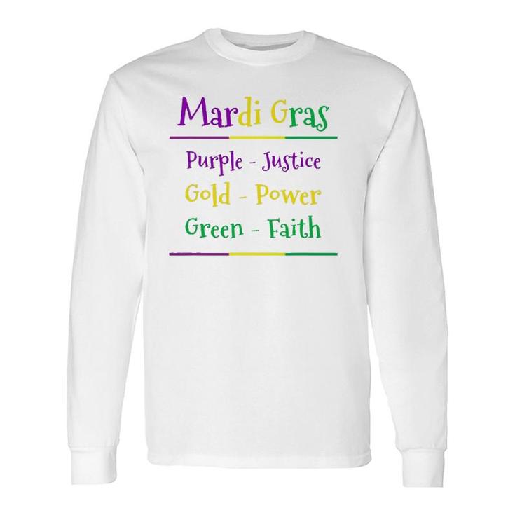 Mardi Gras Purple Green & Gold Long Sleeve T-Shirt T-Shirt