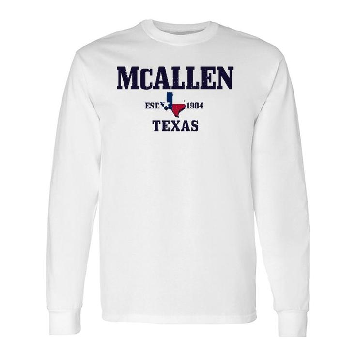 Mcallen Texas Pride Est 1904 State Map Flag Long Sleeve T-Shirt T-Shirt
