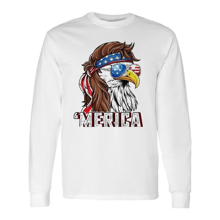 Merica Usa American Flag Patriotic 4Th Of July Bald Eagle Long Sleeve T-Shirt T-Shirt