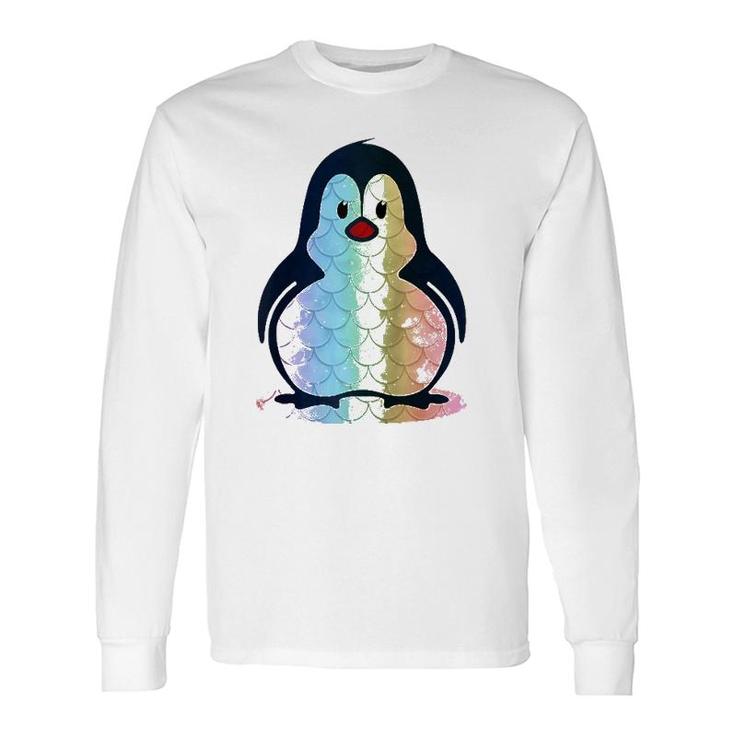 Mermaid Tee Cute Swim Penguin Lover Raglan Baseball Tee Long Sleeve T-Shirt T-Shirt