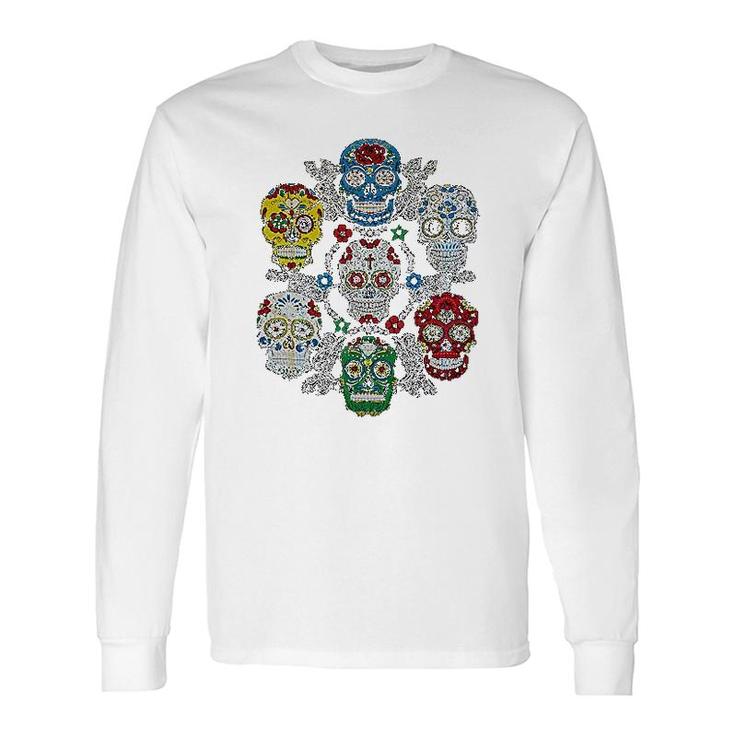 Mexican American Skulls Long Sleeve T-Shirt T-Shirt