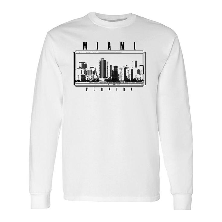 Miami Florida Vintage Skyline Pride Vintage Miami Long Sleeve T-Shirt T-Shirt