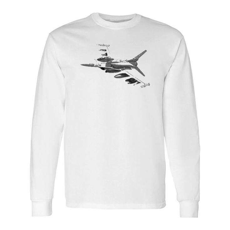 Military's Jet Fighters Aircraft Plane F16 Fighting Falcon Long Sleeve T-Shirt T-Shirt