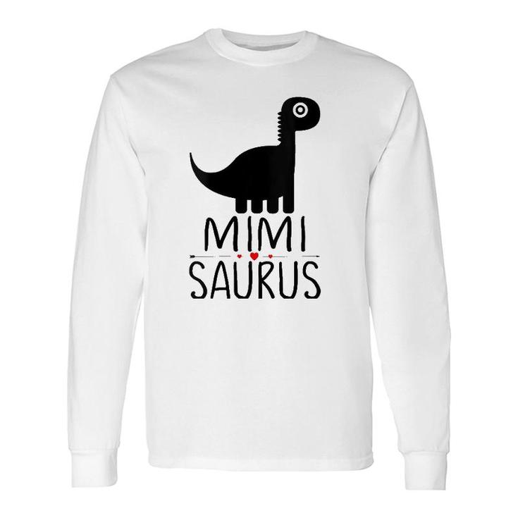 Mimi Saurus Dinosaur Matching Dino Pajama For V-Neck Long Sleeve T-Shirt T-Shirt