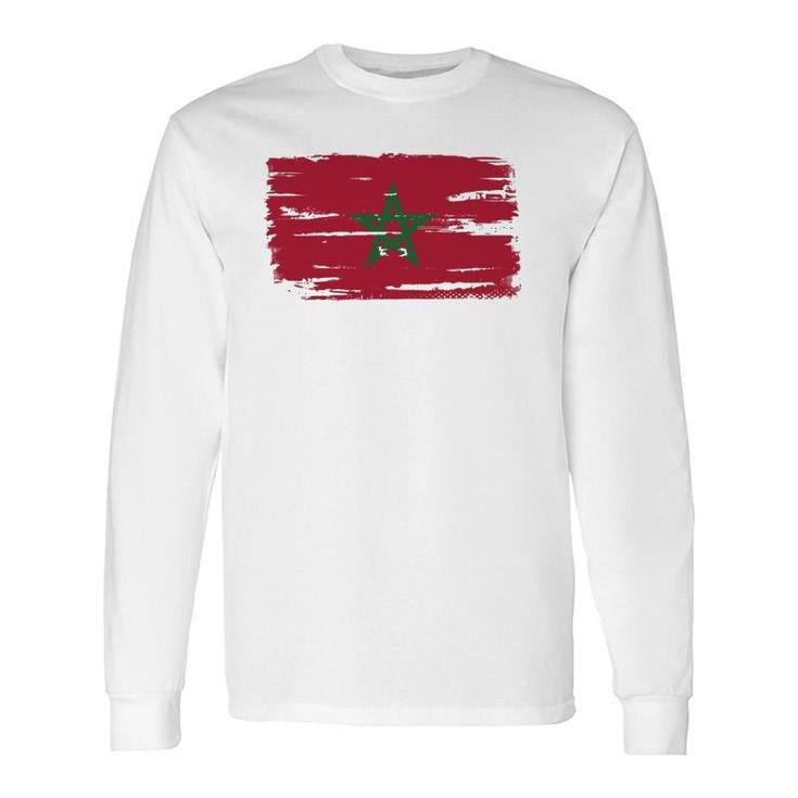 Morocco Moroccan Flag Long Sleeve T-Shirt