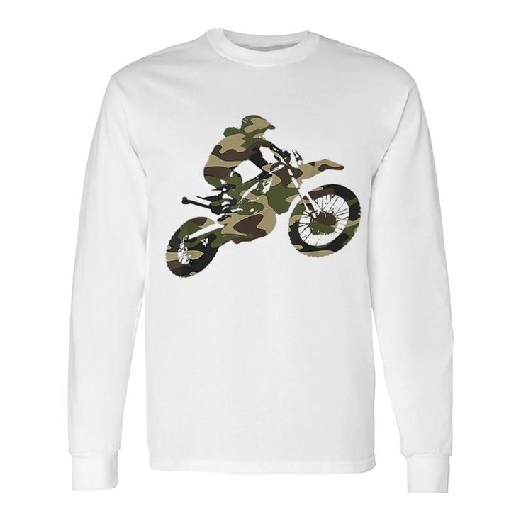 Motocross Dirt Bike Camo Long Sleeve T-Shirt T-Shirt