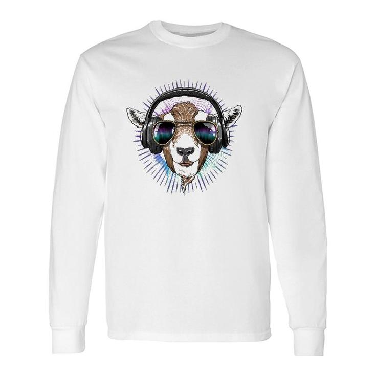 Music Goat Dj With Headphones Musical Goat Lovers Long Sleeve T-Shirt T-Shirt