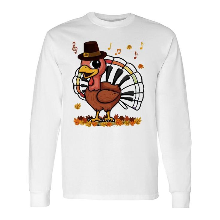 Music Piano Teachers Music Turkey Costume Happy Thanksgiving Long Sleeve T-Shirt T-Shirt