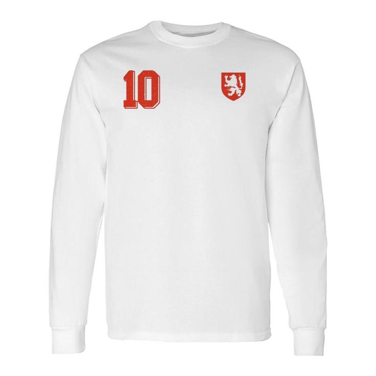 Netherlands Or Holland In Football Soccer Style Long Sleeve T-Shirt T-Shirt