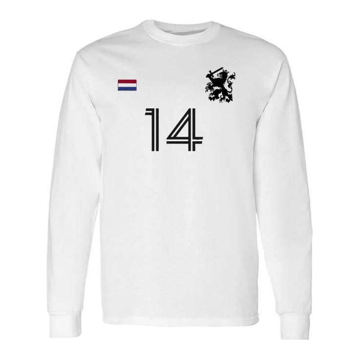 Netherlands Soccer Jersey Team Crest 14 Holland Dutch Lion Long Sleeve T-Shirt T-Shirt