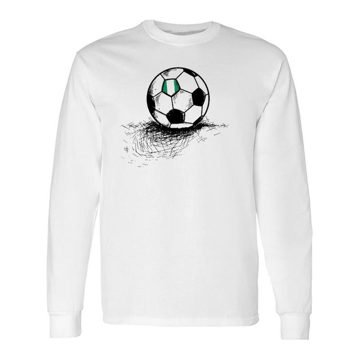 Nigeria Soccer Ball Flag Nigerian Football Jersey Long Sleeve T-Shirt T-Shirt