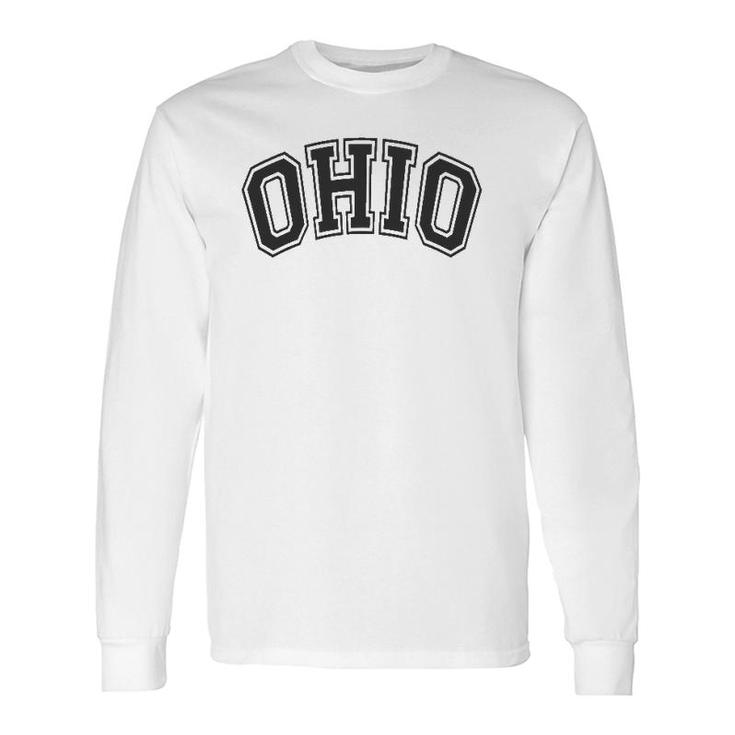 Ohio Varsity Style Black With Black Text Long Sleeve T-Shirt