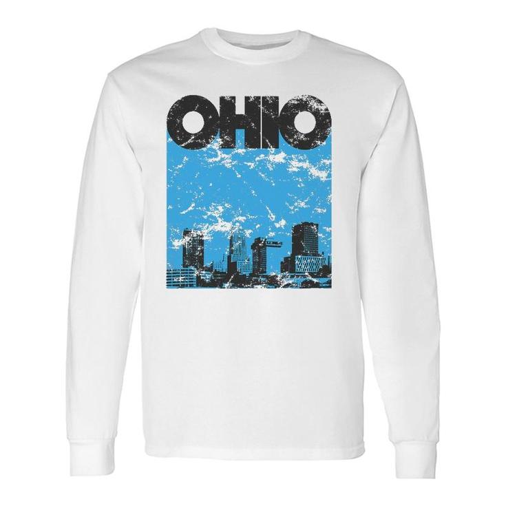 Ohio Vintage 70S Style Skyline Long Sleeve T-Shirt