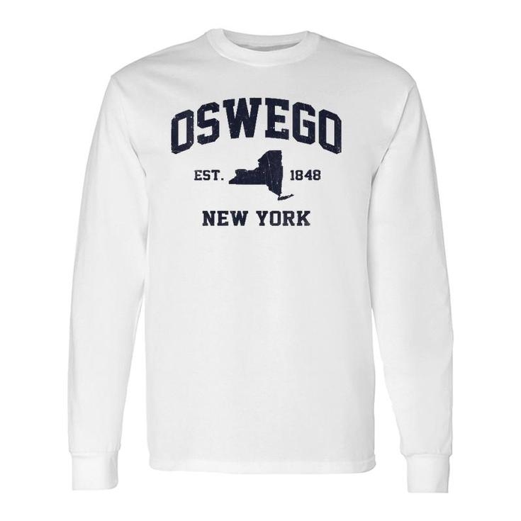 Oswego New York Ny Vintage State Athletic Style V-Neck Long Sleeve T-Shirt