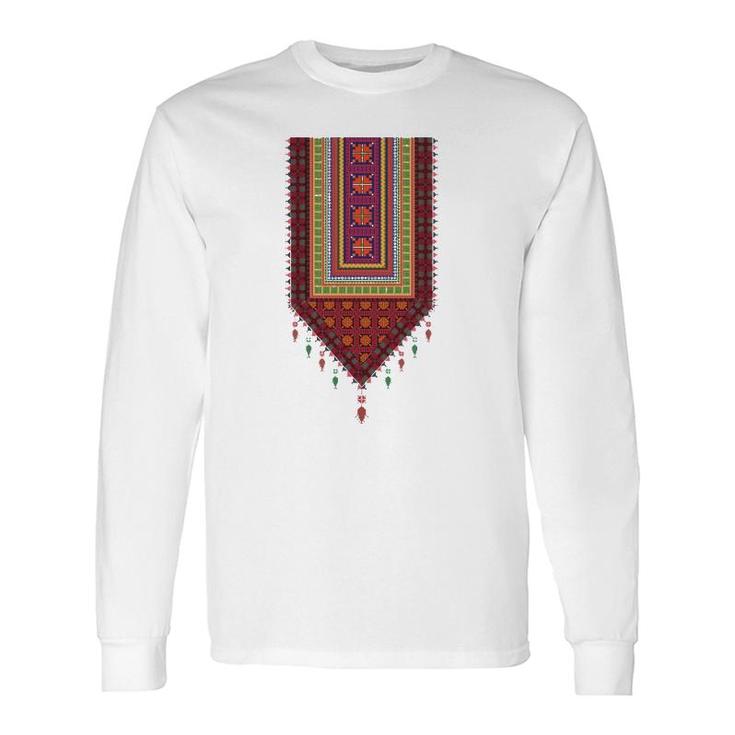 Palestine Tatreez Palestinian Long Sleeve T-Shirt