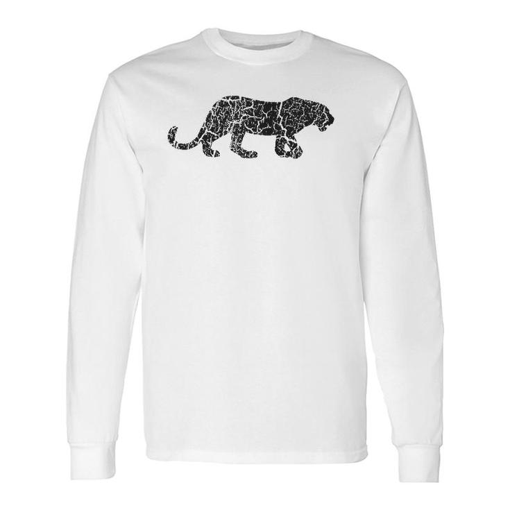 Panther Distressed Print Vintage Panther Long Sleeve T-Shirt T-Shirt