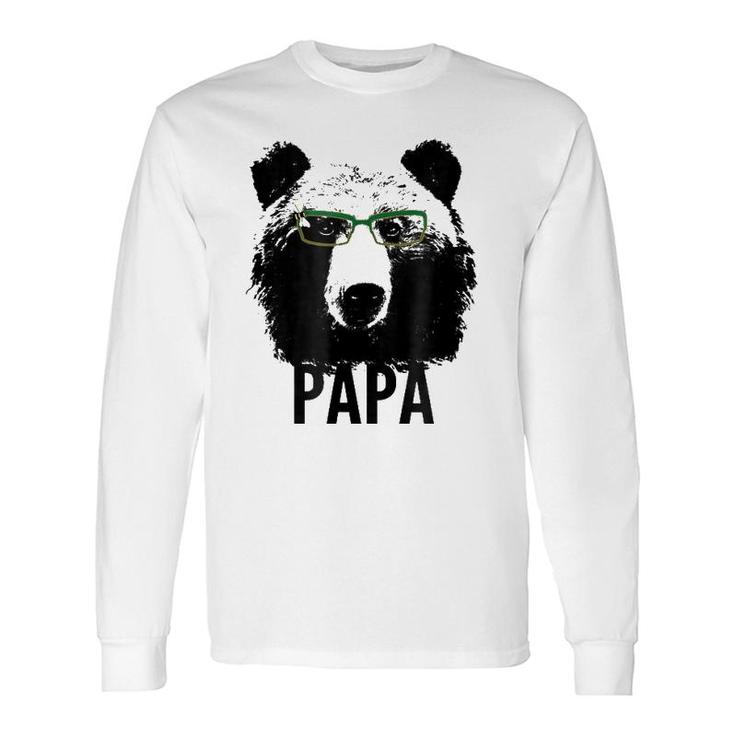 Papa Bear Grizzly Bear With Glasses Dad Daddy Bears Long Sleeve T-Shirt T-Shirt