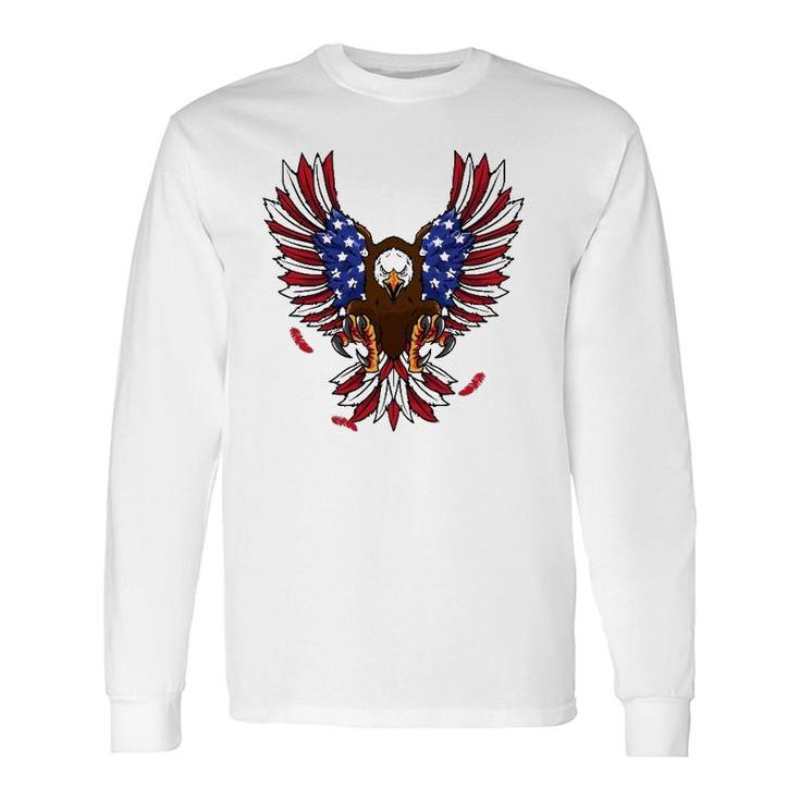 Patriotic July 4Th Usa Eagle Lovers American Flag Eagle Long Sleeve T-Shirt T-Shirt
