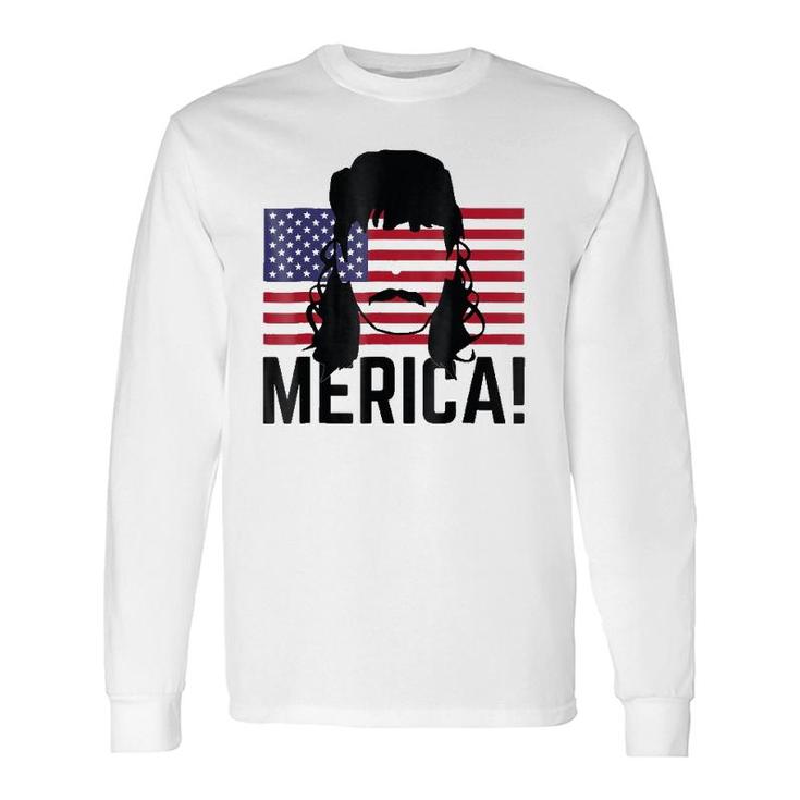 Patriotic Usa Mullet 4Th 'Merica America Long Sleeve T-Shirt T-Shirt