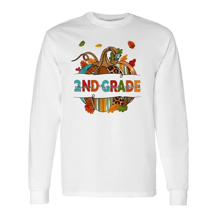 Pbqz Leopard Pumpkin Fall Thanksgiving Second Grade Teacher Long Sleeve T-Shirt T-Shirt