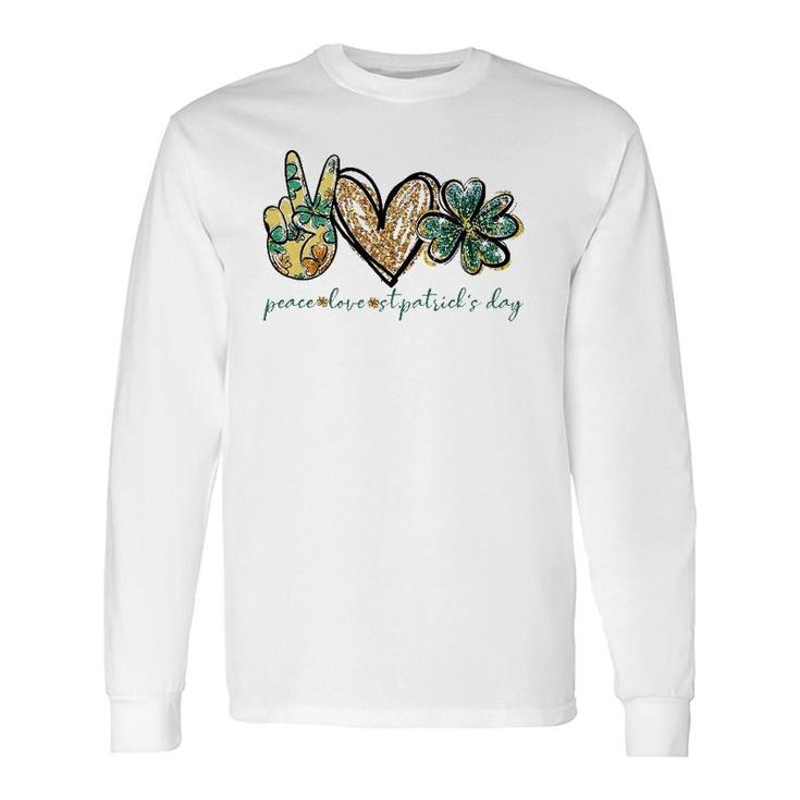 Peace Love St Patrick's Day Shamrock Tie Dye St Patrick's Day Long Sleeve T-Shirt T-Shirt