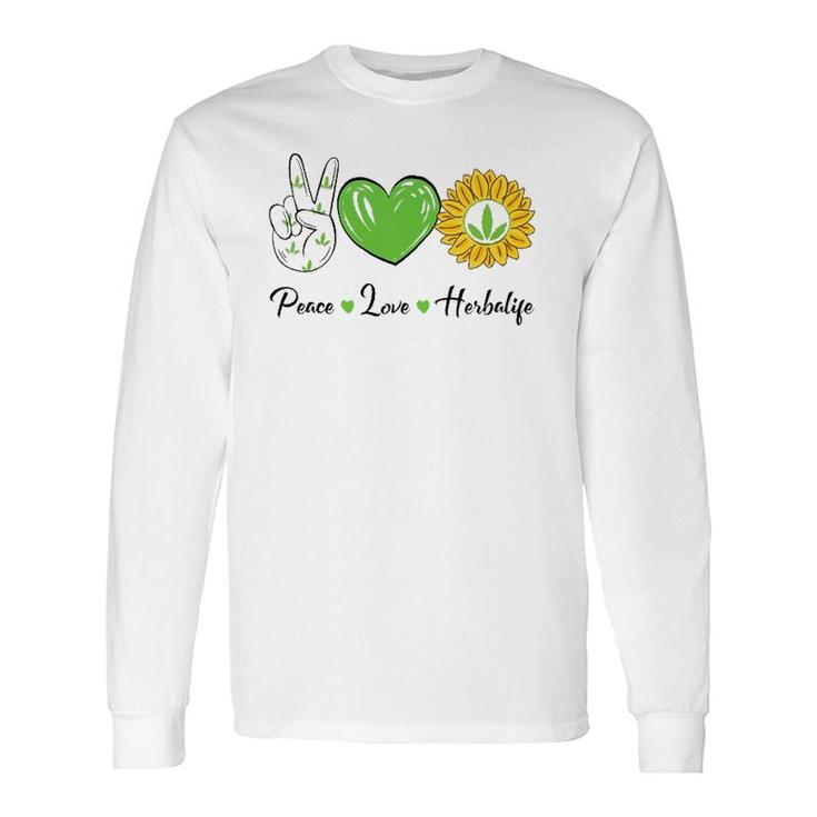 Peace Love Sunshine Herbalifes Sunflower Essential V-Neck Long Sleeve T-Shirt T-Shirt