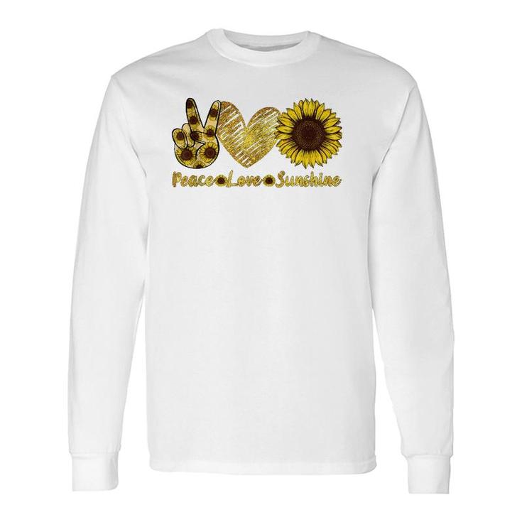 Peace Love Sunshine Sunflower Hippie Summer Lovers Long Sleeve T-Shirt T-Shirt
