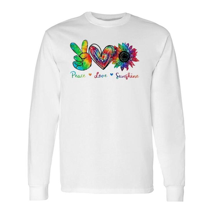 Peace Love Sunshine Sunflower Hippie Tie Dye Long Sleeve T-Shirt T-Shirt